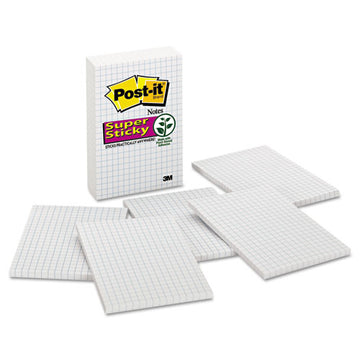Post-it® Notes Super Sticky Grid Notes, 4 X 6, White, 50-sheet, 6-pack freeshipping - TVN Wholesale